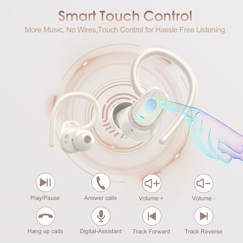 Experience the Future of Sound with OYIB Bluetooth 5.4 Wireless Earbuds – Immersive Deep Bass Sport Headphones with IP7 Waterproof Durability, 50-Hour Playtime, and Advanced ENC Microphone for Superior Call Clarity – Perfectly Crafted for Fitness Enthusiasts and Active Lifestyles in Elegant Cream White