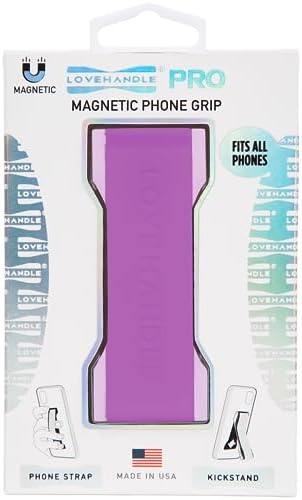 Premium LOVEHANDLE PRO Silicone Phone Grip – Versatile Magnetic Mount & Kickstand for Smartphones/Tablets – Bubblegum Pink Glow – Effortless One-Handed Control & Enhanced Device Compatibility – Waterproof & Easy-to-Clean Design for Stylish Protection and Functionality – Ideal for Selfies, Texting, and Streaming – Innovative 360° Kickstand for Vertical/Horizontal Use – Durable Silicone Strap with Strong Internal Magnets – Perfect for Everyday Use – Family-Owned Quality from Texas