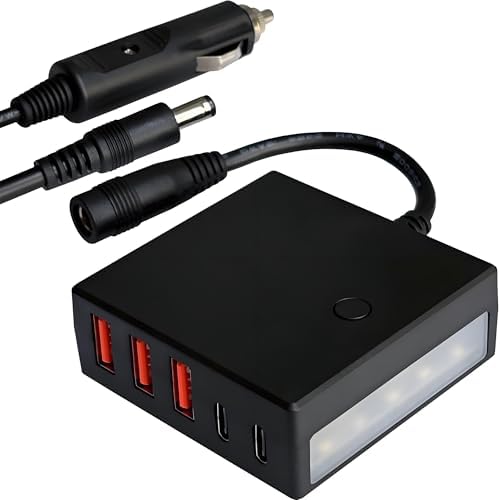 Enhance Your Automotive Charging Experience with the 12 V USB C Multi-Port Charger – Dual Port Adapter with 3.6 FT Extension Cable and LED Indicator for Optimal Visibility – Ideal for Quick Device Charging on Road Trips and Daily Commutes