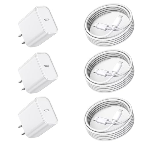 Enhanced Speed and Versatility: Dual-Pack Fast Charging i Phone Charger with 6 FT USB-C to Lightning Cable – Compatible with i Phone 14 Pro Max, 14 Plus, 13 Pro, 12 Mini, 11, XS, XR, X & i Pad – Efficient Power Delivery for Home and Travel