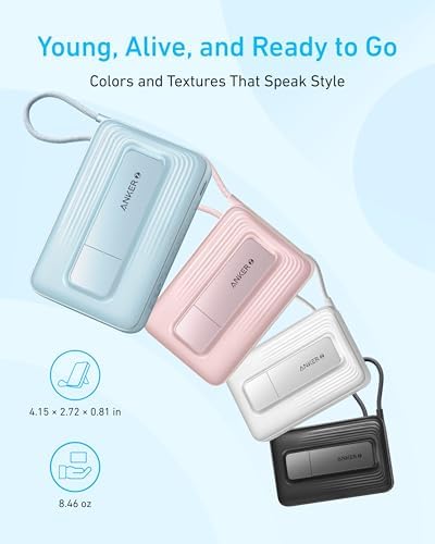 Anker Zolo Magnetic Power Bank – 10,000 m Ah Wireless Charger with 30 W Fast Charging, Built-in USB-C Cable & Adjustable Stand for i Phone 16/15 Series, Air Pods & More – Ultimate Portable Power Solution for Modern Lifestyles