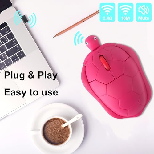 Adorable Green Turtle Wireless Mouse – Ergonomic & Lightweight Travel Companion with Silent Click for PCs, Laptops & Macs – Perfect Gift for Kids, Students & Professionals – Fun Animal Design for a Charming Workspace