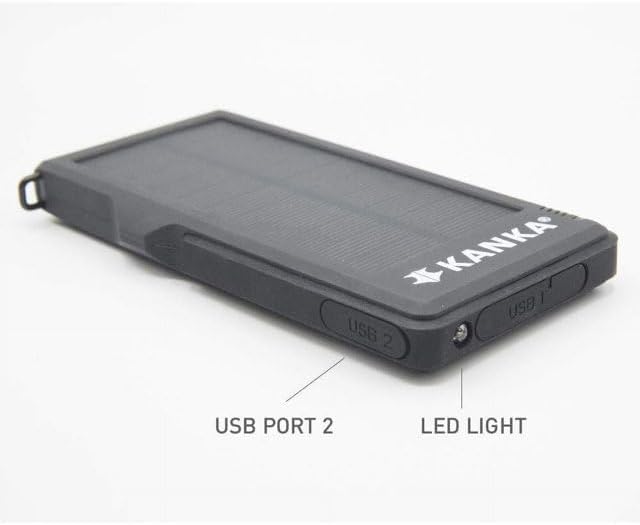 KANKA Solar-Powered 10,000 m Ah Portable Power Bank – Ultimate Dual USB Charger for Smartphones and Rotisserie Grills, Enhanced Outdoor Compatibility, Lightweight Design for Camping and Adventure, Efficient Sustainable Energy Solution