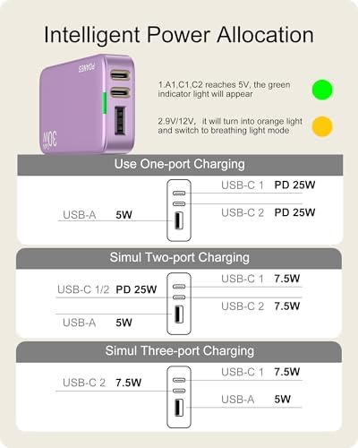 Sleek Light Blue 30 W Dual-Port USB Wall Charger – Ultra-Fast Charging for i Pad Pro, i Phone 12/14/15 & Galaxy S22 – Compact & Travel-Friendly Design with Advanced Safety Features for Effortless Connectivity