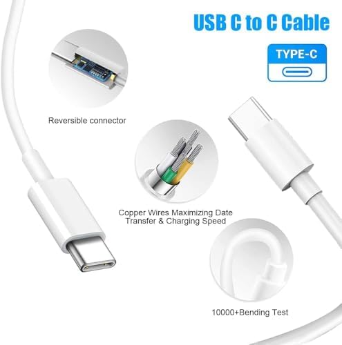 Powerful 100 W Gallium Nitride USB-C Charger for Mac Book Pro & Air – Fast, Efficient Charging for M1, M2, M3, M4 Models and All USB-C Devices – Compact Design with Advanced Safety Features for On-the-Go Professionals