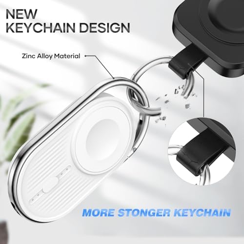Compact Magnetic Power Bank for Apple Watch – Yo Fe W 1200 m Ah Portable Charger, Fast Wireless Charging Keychain for i Watch Series 9/8/7/6/5/4/3/2/SE/Ultra (Black) – Ultimate Travel Essential for Effortless Power Management