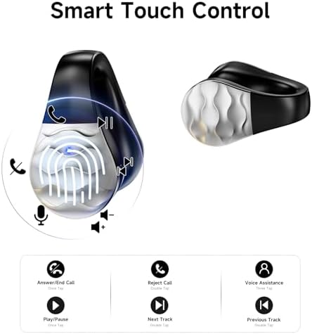 aigo Open Ear Bluetooth Earbuds – Ultra-Lightweight Clip-On Headphones for Active Fitness Enthusiasts, Secure Over-The-Ear Design with Built-In Mic, Effortless Wireless Charging, Enhanced Device Compatibility, Superior Sound Quality for Running and Workouts