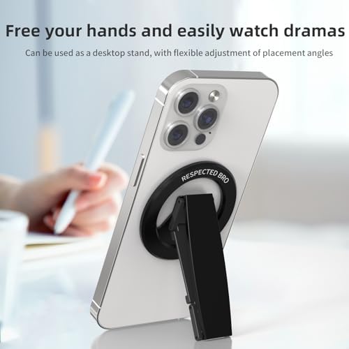 Revolutionary Dual-Function Magnetic Phone Grip & Kickstand – Ultimate 2-in-1 Holder with Adjustable Silicone Finger Strap for i Phones, Androids & More (Vibrant Orange) – Exceptional Stability, Ergonomic Comfort & Versatile Viewing Angles