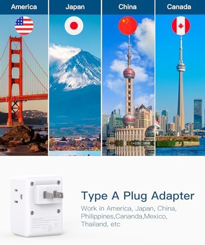 Ultimate European Travel Plug Adapter Set – Dual Pack Universal Power Converter with 3 AC Outlets and 3 USB Charging Ports (including USB-C) for Efficient Power Solutions in Italy, Spain, France, Germany, and Iceland – Essential Accessory for Global Travelers Seeking Versatile Compatibility and Rapid Charging Efficiency