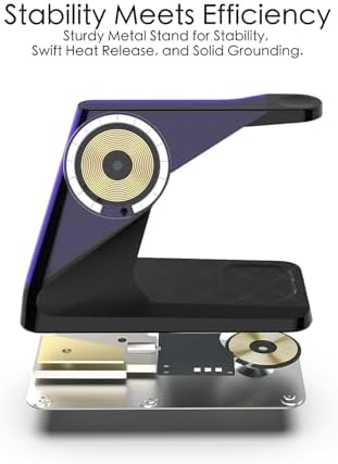All-in-One Wireless Charging Hub for Apple Devices – Fast Mag-Safe Charger Stand for i Phone 16/15/14/13/12 Series, Air Pods & Apple Watch – Streamlined Design for Home & Office Efficiency