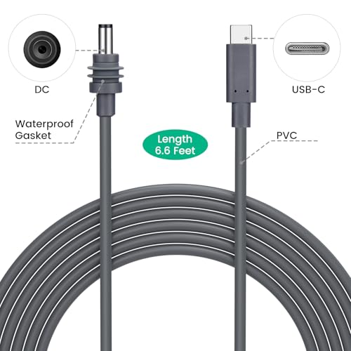 weishan 16ft Car Charger Cable for Starlink Mini, 12V-48V Car Charging Cord, PD30W USB-C and USB Digital Display Power Supply Adapter for Satellite, 5m Long, 18AWG – Enhanced Compatibility and Speed