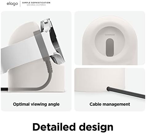 elago GW2 Smartwatch Charging Stand for Samsung Galaxy Watch 8/8 Classic, 7/Ultra, 6/6 Classic, 5/5 Pro – Stylish Desk Organizer with Enhanced Charging Speed (Cable Not Included) – Sleek White Design for Efficient Power Solution and Easy Accessibility