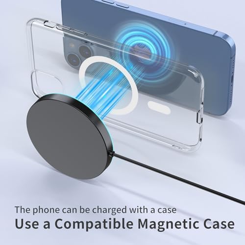 Enhance Your Charging Experience with the Premium 15 W Mag Safe Wireless Charger – LCD Display, Magnetic Fast Charging Pad for i Phone 12-16 Series, Sleek Glass Design, USB-C Port, Perfect for On-the-Go Power Solutions