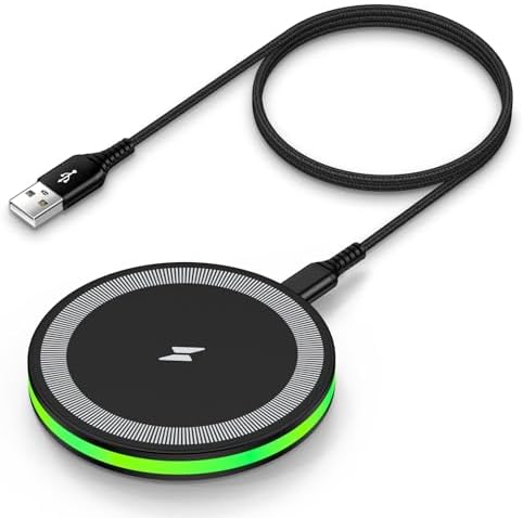 Ultra-Fast Wireless Charging Pad for Android & i Phone – 15 W High-Speed Charger Station for Samsung Galaxy S25 Ultra, S24, S23, S22, S21, S20, S10, and i Phone 16 Pro Max, 15, 14, 13, 12 – Intelligent Protection, Slim Design, and Universal USB-A Compatibility – Effortless Charging Experience with Smart Chip Technology – Perfect Travel Companion for Mobile Users Seeking Efficiency and Safety – Charge Multiple Devices with Confidence and Convenience – Quick Charge Compatible for Optimal Performance – Ideal for Galaxy Buds and Air Pods Pro – Elevate Your Charging Game with this Sleek and Portable Fast Charger