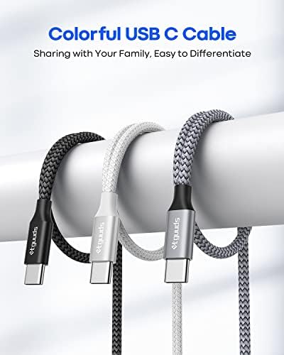 Premium 10 ft USB C to USB C Charging Cable – 3-Pack | High-Speed 60 W Power Delivery Cable for Samsung Galaxy S23, S22, S21, Note 20, Z Fold/Flip, and USB C Laptops | Durable Design for Fast Charging & Data Transfer | Ultimate Flexibility for Home and Office Use