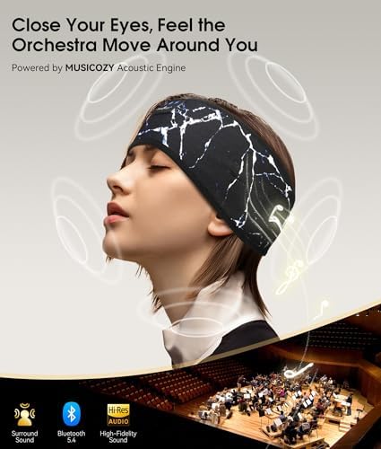 Revolutionary Bluetooth 5.4 Sleep Mask Headphones with Superior HD Sound Quality – Ultimate Comfort Music Headband Perfect for Travel, Yoga, and Running – Exceptional Gift Option for All, Featuring Unmatched Compatibility for an Elevated Listening Experience