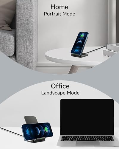 Elevate Your Charging Experience with the 15 W Fast Qi Wireless Charger Stand – Universal Compatibility for i Phone 16 Pro Max, Samsung Galaxy S26 Ultra, and More in Classic Black – Sleek Design with Ergonomic Viewing and Non-Slip Surface for Enhanced Stability and Efficiency