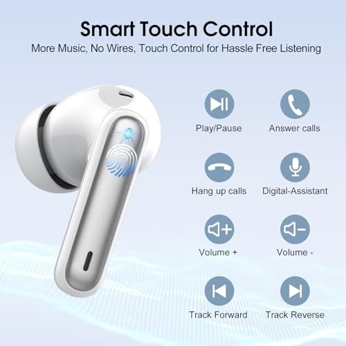 Premium Wireless Earbuds with Bluetooth 5.3 – Hi-Fi Stereo Sound, 40-Hour Playtime, IP7 Waterproof Sports Earphones with LED Battery Display – Perfect for Android & i OS Users – Ultimate Comfort & Durability for Active Lifestyles