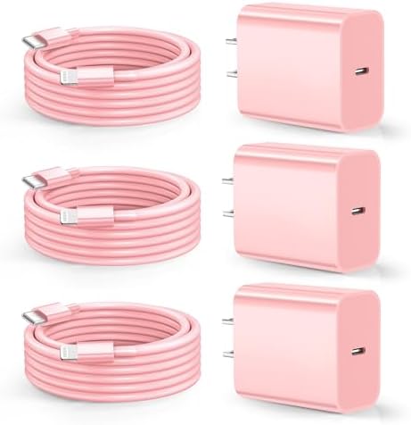 Dayaoncy 20 W USB-C Wall Charger Duo with 10 ft MFi Certified Lightning Cables – Fast Charging Kit for i Phone 14/13/12/11/Xs Max/XR – Ultimate Speed & Convenience for Apple Devices – Reliable, Durable & Portable Charging Solution