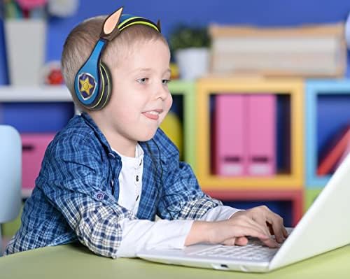 Paw Patrol Marshall Kids Wired Headphones – Safe Volume Limiting Earphones for Young Listeners, Perfect for School, Home, and Travel – Comfort-Driven Design with Adjustable Headband and Plush Ear Cushions for Extended Use
