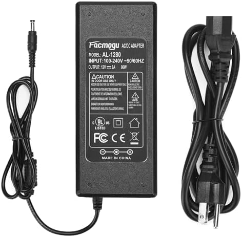 High-Efficiency 12 V 8 A AC to DC Power Adapter – 96 W Switching Supply for LED Strip Lights – 6.7 ft Power Cord – Universal Compatibility with 5.5 mm x 2.5 mm & 2.1 mm Connectors – Robust, Long-Lasting Power Solution for Home and Professional Use – Enhanced Performance & Economical Design
