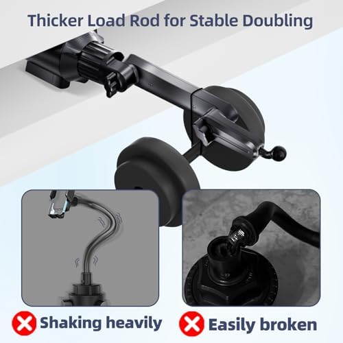 VOLPORT Magnetic Cup Phone Holder for Vehicles – 360° Adjustable Car Mount Designed for Tesla, Trucks, and SUVs – Versatile Mag Safe Cradle with Expandable Base for i Phone, Samsung, and Google – Ultimate Convenience and Enhanced Safety on the Road