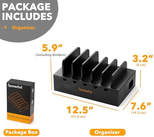 Eco-Friendly Bamboo Multi-Device Charging Station – Sleek Desk Organizer for Phones, Tablets & Laptops with Fast Charging Ports – Minimalist Docking Solution for a Clutter-Free Workspace – Sustainable Tech Accessory for Modern Living Spaces