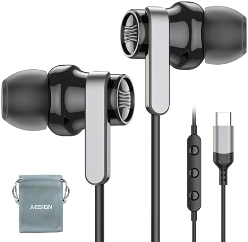 Experience Unmatched Audio Clarity with Premium USB C Earbuds – Optimally Designed for Samsung S25, S24, S23 Ultra & i Phone 16 Pro Max – Wired Noise-Canceling In-Ear Headphones with Integrated Microphone & Volume Controls – Ideal for Audiophiles and Professionals Seeking Superior Sound Quality – Perfect for Daily Commutes, High-Intensity Workouts, and Relaxation – Enjoy Ultimate Comfort with Magnetic In-Ear Design – Engineered for Durability and Longevity with High-Quality Materials – Effortlessly Compatible with Pixel 9 and Other Devices – Transform Your Listening Experience with Advanced Noise Isolation and Rich Stereo Sound for an Immersive Journey into Music and Calls
