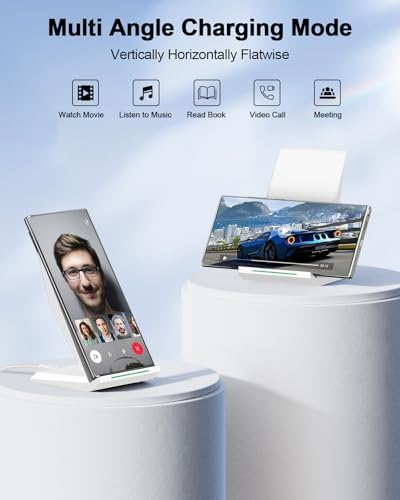 NANAMI Dual Pack Fast Wireless Charging Stands – Qi Certified for i Phone 16/15/14/13/12 Pro Max & Samsung Galaxy S24/S23/S22/S21/S20, Google Pixel Compatible – Effortless Cable-Free Power for All Devices