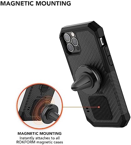 Rokform Magnetic Air Vent Phone Mount – Premium Aluminum Car Vent Clip for Secure Smartphone Accessibility, Effortless Installation & Enhanced Durability – Perfectly Compatible with Rokform Cases for Safer Driving Experience in Cars, Trucks, and Vans (Black)