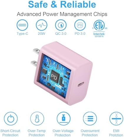 10 Ft i Phone Fast Charger 2-Pack – 20 W Super Fast Charging Cables for i Phone 14/13/12/11 Pro Max, Plus, Mini, and i Pad – Enhanced Durability, Flexibility, and Rapid Power Delivery for Ultimate Convenience