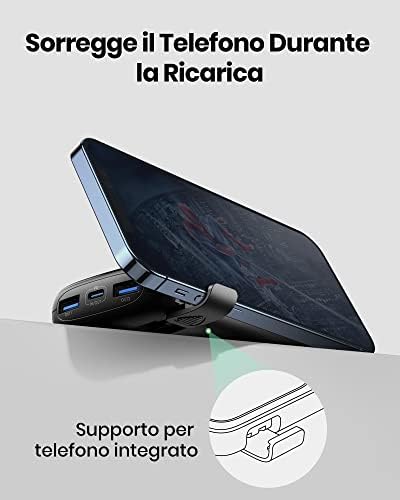 INIU 10,000 m Ah Ultra-Compact Power Bank – Smallest 22.5 W Fast Charger with Dual USB-C Inputs/Outputs, Triple Device Charging, & Integrated Phone Holder – Ultimate Compatibility with i Phone 16/15/14/13/12, Samsung S23, Google Devices, & More – Perfect for Travel & Daily Use