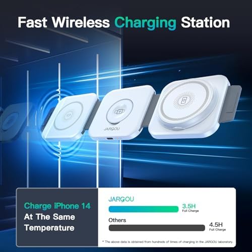 Versatile 3-in-1 Magnetic Charging Station: Travel-Friendly Wireless Charger for i Phone 16/15/14/13/12, Apple Watch & Air Pods 4/3/2 – Foldable & Chic Pink Design for Seamless Power on the Go – Enhanced Speed & Compatibility for All Your Apple Devices