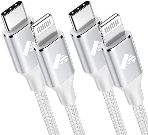 Aiminu 6 ft USB C to Lightning Cable 2-Pack – Rapid Charging Solution for i Phone 13, 12, 11 Pro Max, and More – MFi Certified Braided Type C Charging Cord for Enhanced Durability and Compatibility – Perfect for Fast Power Delivery up to 20 W