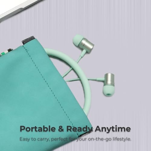 Lightweight Bluetooth Neckband Headphones – Stylish Wireless Earbuds with Noise Cancelling Mic, 10-Hour Battery Life, Sweatproof & Magnetic Design – Perfect for Active Women & Kids, Ideal for Running, Sports & Everyday Use – Includes Portable Case in Blue