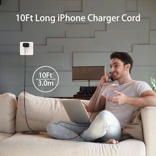 Ultimate i Phone 16 Pro Max Fast Charger with 8 FT USB-C Cable – High-Speed Wall Adapter in Stylish Purple – Compatible with i Phone 15 Series and i Pad Pro – Perfect for Quick Charging on the Go – Enhance Your Charging Experience with Extended Reach and Reliability