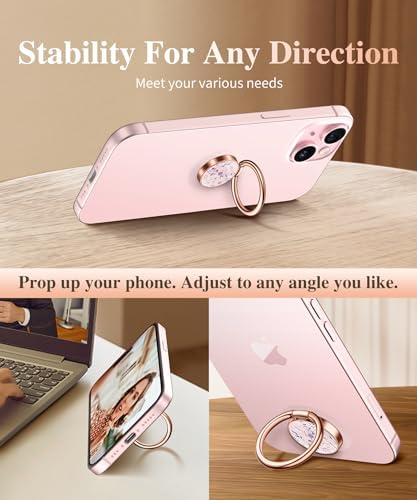 GVIEWIN Stylish Marble Phone Ring Holder with 360° Rotation for Ultimate Grip and Kickstand Functionality – Compatible with i Phone 16 Pro Max, 15 Plus, 14, 13, 12 Series & Galaxy S25/S24 Ultra – Elegant Flowing Sakura Design for Enhanced Safety and Usability
