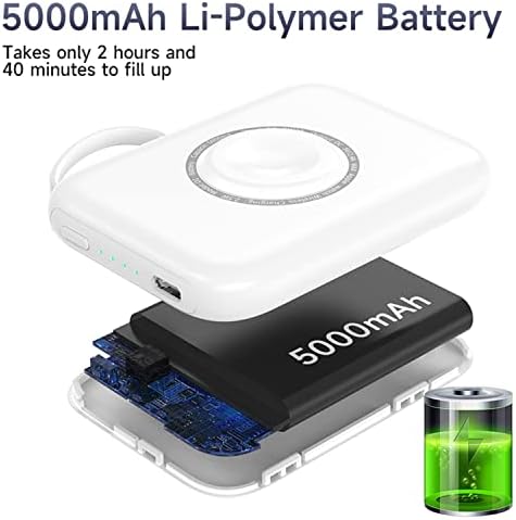 HUOTO Ultra-Compact 5000 m Ah Portable Charger – Premium Power Bank for i Phone 14/13/12/11/8/7/6 & Apple Watch Series 1-9 – Fast Charging, Lightweight, and Versatile Charging Solution for On-the-Go Lifestyle