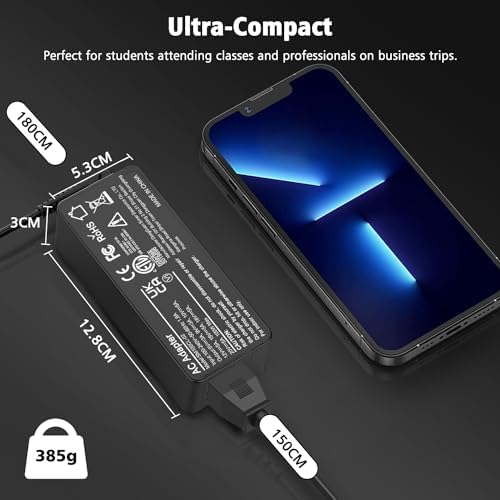 Universal 100 W USB-C Laptop Charger – Fast, Reliable Power for Mac Book Pro, Dell, Lenovo, Asus & More – Versatile Type-C Power Adapter for All USB-C Devices – 1.5 m Cable with Smart Management Strap – Ideal for Home, Office & Travel – 1-Year Warranty for Peace of Mind