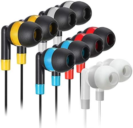 Colorful Disposable Earbuds Headphones 30-Pack for Classroom Use – Hygienic Multi-Color Earphones for Kids, Compatible with Computers, Laptops & i Pads – Lightweight & Convenient Audio Solution for Students