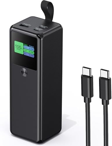 High-Power 140 W Portable Charger | 27600 m Ah 3-Port PD3.1 Power Bank for Universal Device Charging | Fast Charging for i Phone 12/13/14/15/16 Series, Mac Book, Samsung, Dell XPS, Steam Deck | LCD Display, Compact Design with Lanyard for Travel Safety | Ultimate Charging Solution for Camping, Hiking, and Vacations