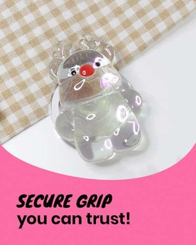 Charming 3 D Rudolf Phone Grip & Stand – Festive Mag Safe Compatible Holder for Secure, Hands-Free Viewing – Durable Multi-Purpose Mobile Accessory for Effortless Device Handling and Enhanced Style