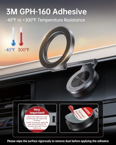 SYNCWIRE Mag Safe Car Mount – Ultimate 360° Rotating Magnetic Phone Holder for All Smartphones, Adjustable Metal Arm for Custom Positioning, Ultra-Strong Magnet for Secure Dash Installation, Perfect Companion for i Phone 16, 15, 14, 13 Pro Max – Elevate Your Driving Experience with Seamless Accessibility and Stability