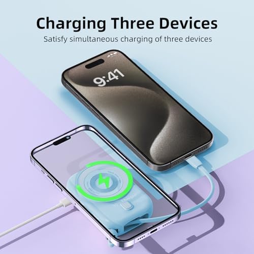 Magnetic Power Bank 10000 m Ah for i Phone – Fast Charging Wireless Charger with LED Display & Type-C Cable – 22.5 W PD Compatible Battery Pack for i Phone 16/15/14/13/12 Series – Sleek, Portable Design for Effortless On-the-Go Charging