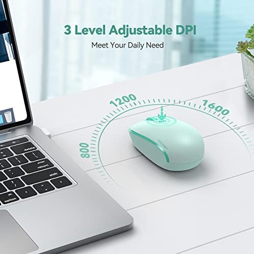 TECKNET 2.4 GHz Wireless Mouse – Ultra-Quiet & Portable Computer Companion with Adjustable DPI, USB Receiver, and Ergonomic Design for Seamless Use Across Chromebook, Laptop, PC & Mac – Enhance Productivity Effortlessly