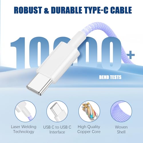 iPhone 16 15 USB C Charger Cable 10ft, Long Fast Charge Type C to C Charging Cord Wire for Apple iPhone 16 Pro Max/16 Pro/15 Plus/15 Pro Max,iPad Pro 12.9/11 inch/Mini/Air 5/4th,MacBook,Samsung-Black – Enhanced Compatibility and Speed