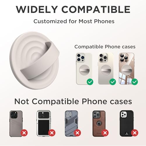 Upgraded Magnetic Phone Grip for i Phone: Premium Silicone Loop Holder with Mag Safe Compatibility – Ergonomic 360-Degree Stand, Non-Slip Design in Sleek Black for Enhanced Comfort and Secure Handling on i Phone 16/15/14/13/12 Pro Max/Plus