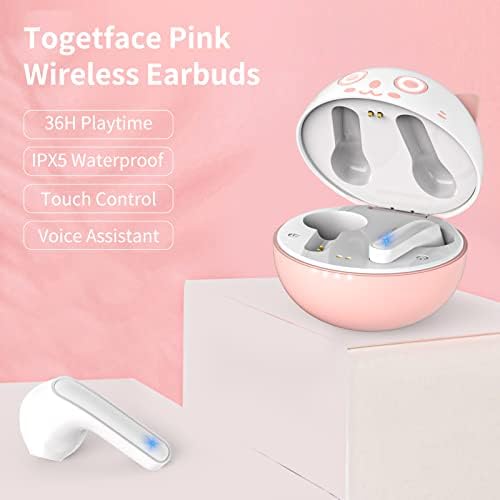 Kids’ Bluetooth 5.1 Wireless Earbuds – Adorable Waterproof Earphones with Dual Mics, 36-Hour Playtime, Hi-Fi Stereo Sound, and Gaming Mode – Perfect for Active Young Listeners and Learning on the Go