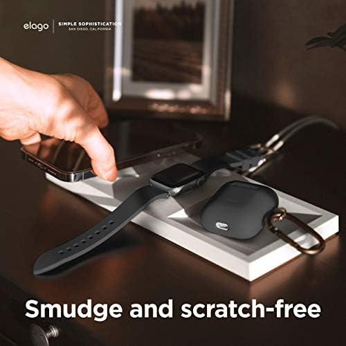 elago Dual Charging Tray for Mag Safe and Apple Watch – Stylish Jean Indigo Organizer for i Phone 16/15/14/13/12 & Air Pods – Compact Desk Solution for Enhanced Cable Management – Customizable Setup Without Charging Cable Included – Premium Quality for Modern Tech Enthusiasts