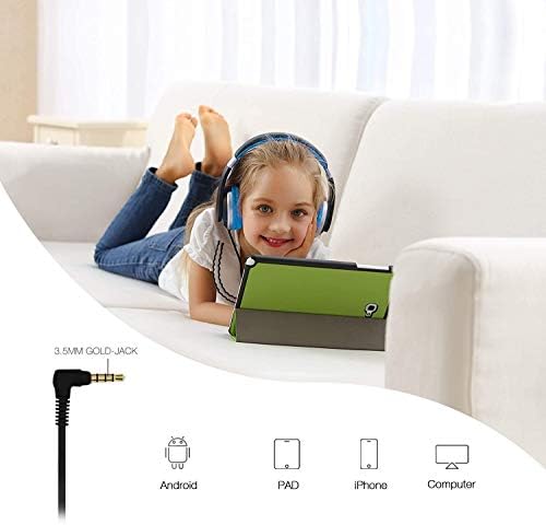 Rockpapa HS20 Kids Wired Headphones – Super Lightweight & Foldable Design with Integrated Microphone, Perfect for School, Travel & Entertainment – Compatible with Tablets & Smartphones, Stylish Black & Orange for Ages 3-15, Ideal for Learning, Play, and Hands-Free Communication